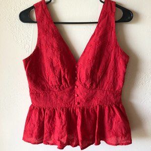 NWT Eyelet Peplum Embroidered Top